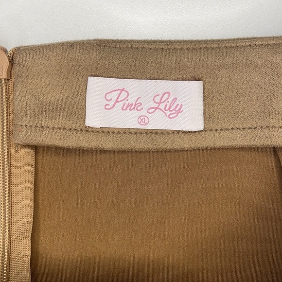 Pink Lily Beautiful Sound Mocha A-Line Suede Skirt Women's Size XL - Picture 5 of 9